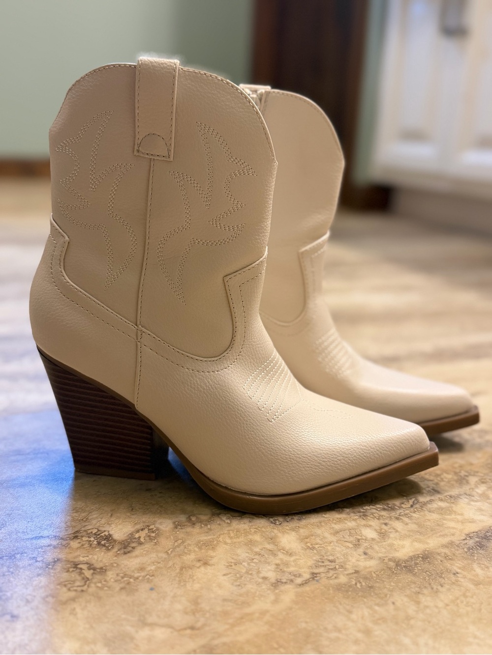 SO Cream Western-Inspired Heeled Ankle Boots
